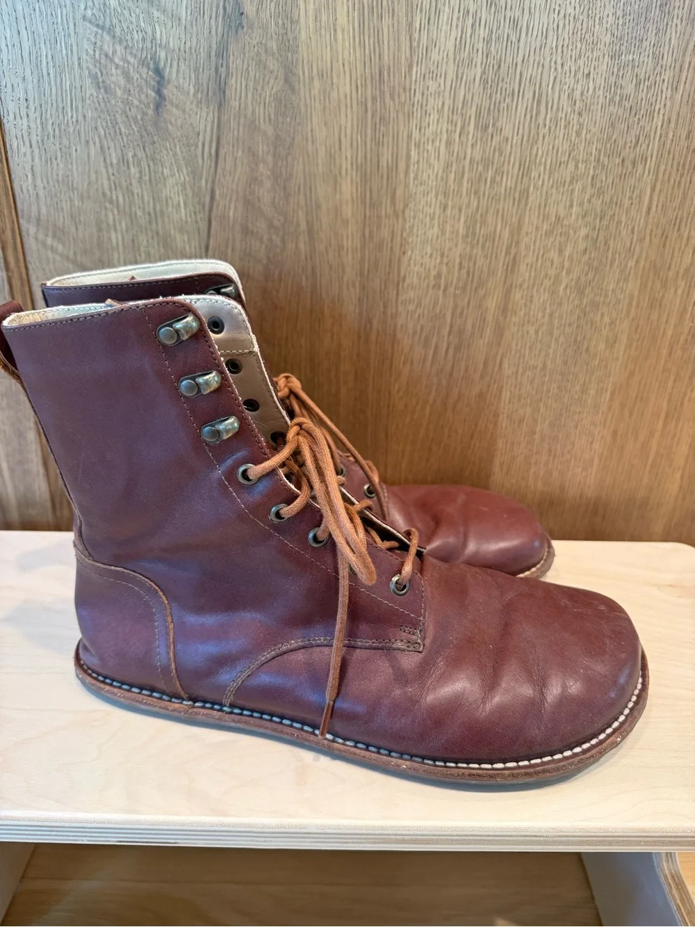 Origo Men's Lace-Up Genuine Leather Boots in Chestnut Brown